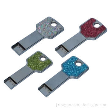 Metal Key USB Flash Drives with Full Colors, Logo Imprint Available and RoHS/CE/FCC Marks